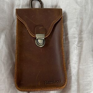 Brown Leather Phone Pouch